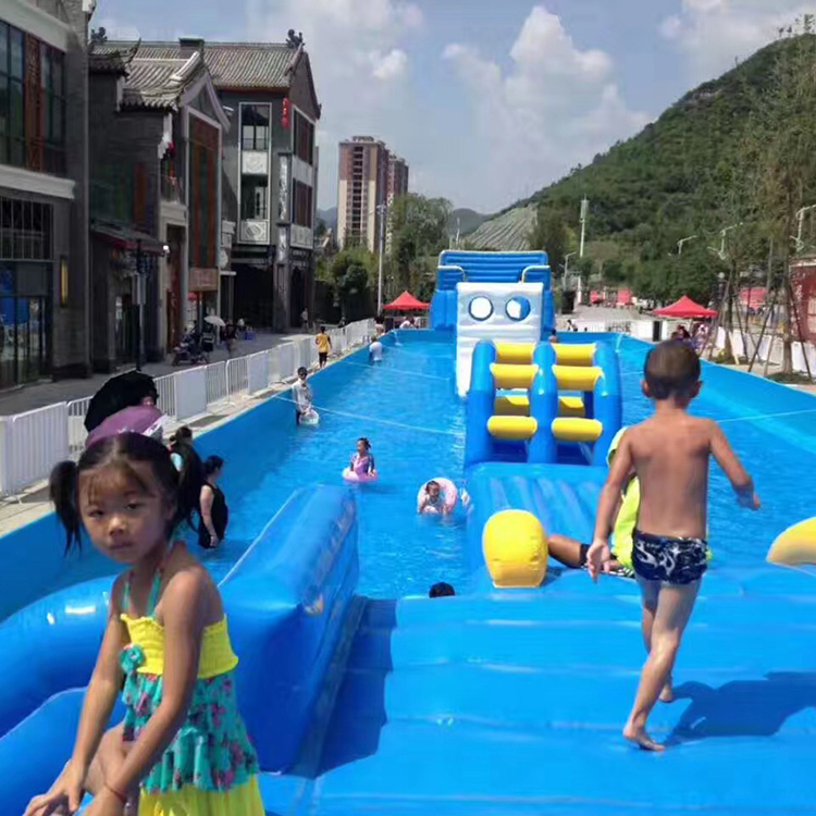 水上游乐设备出售 40米水上冲关出租 移动水上乐园租赁 众暖熊水上冲关报价
